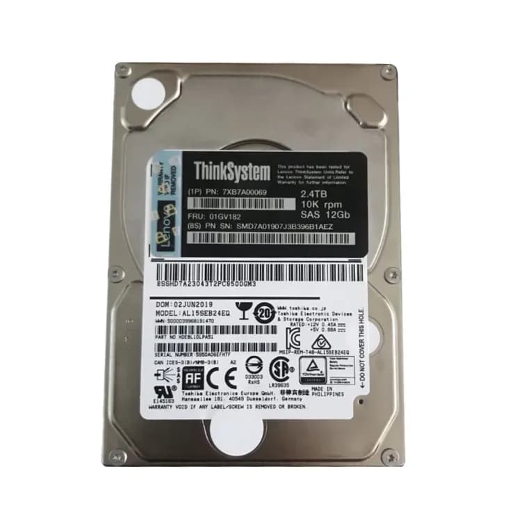 7XB7A00069 - Lenovo 2.4TB 10000RPM SAS 12Gb/s 2.5-in Hard Drive