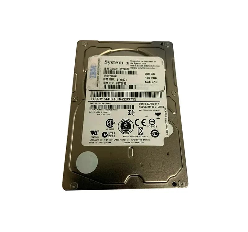 81Y3812 - IBM 300GB 15000RPM SAS 6Gb/s 2.5-in Hard Drive