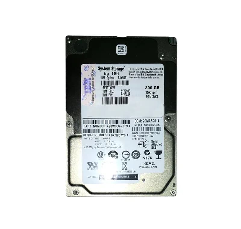 81Y3815 - IBM 300GB 15000RPM SAS 6Gb/s 2.5-in Hard Drive