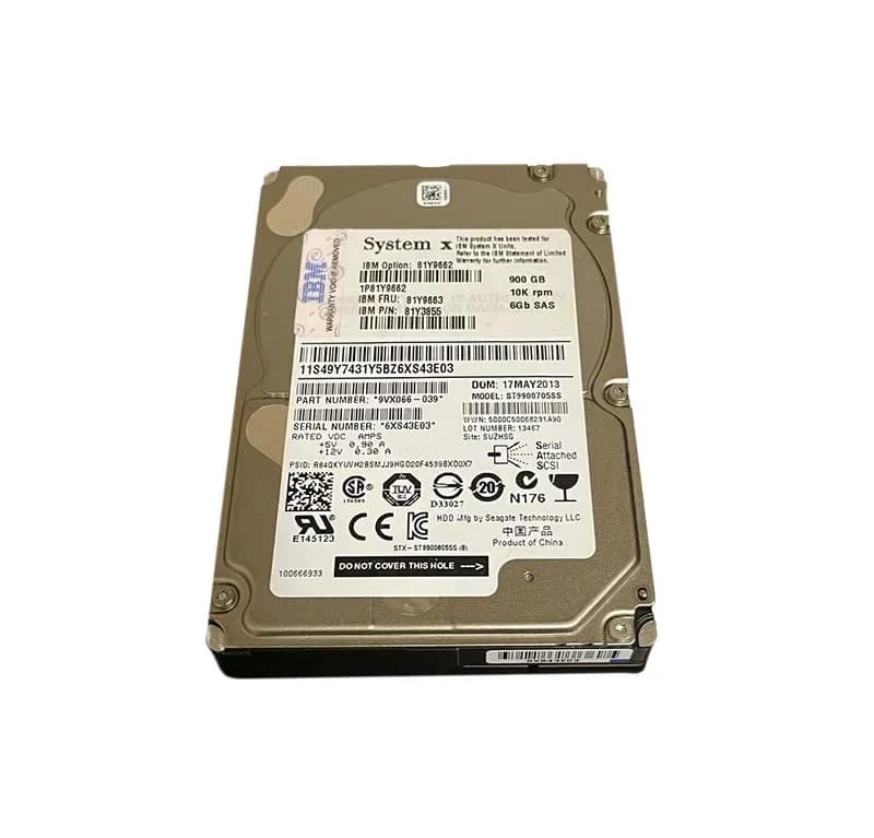 81Y3855 - IBM 900GB 10000RPM SAS 6Gb/s 2.5-in Hard Drive