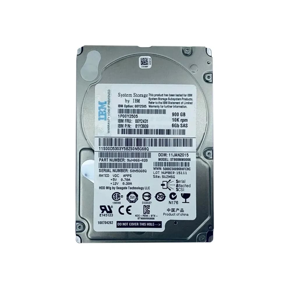 81Y3909 - IBM 900GB 10000RPM SAS 6Gb/s 2.5-Inch Hard Drive