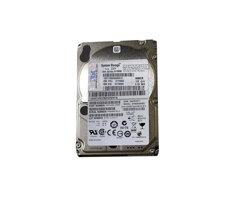 81Y9596 - IBM 600GB 10000RPM SAS 6Gb/s Hot Swap 2.5-in HDD