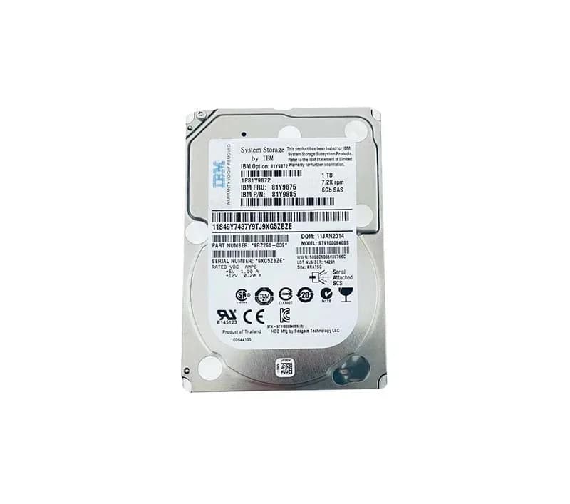 81Y9875 - IBM 1TB 7200RPM SAS 6Gb/s 2.5-in Hard Drive