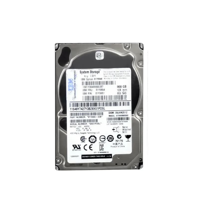 81Y9948 - IBM 900GB 10000RPM SAS 6Gb/s 2.5-in Hard Drive