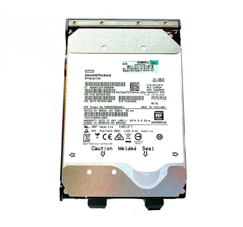 857643-001 - HPE 8TB 7200RPM SATA 6Gb/s 3.5-in Hard Drive