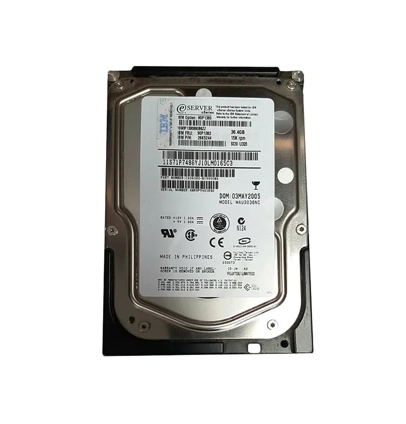 90P1383 - IBM 36.4GB 15000RPM SCSI 320MB/s 3.5-in Hard Drive