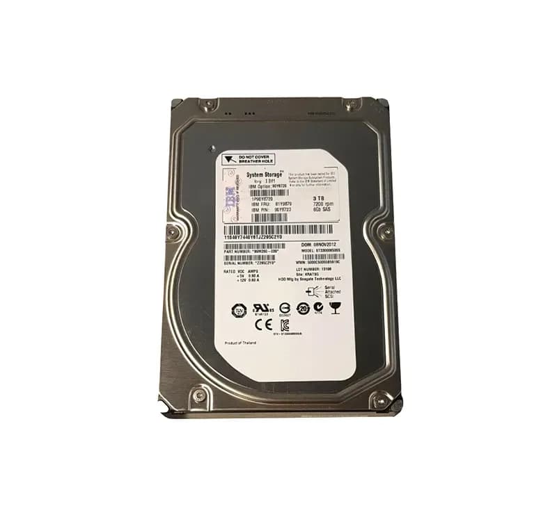 90Y8723 - IBM 3TB 7200RPM SAS 6Gb/s 3.5-inch Hard Drive