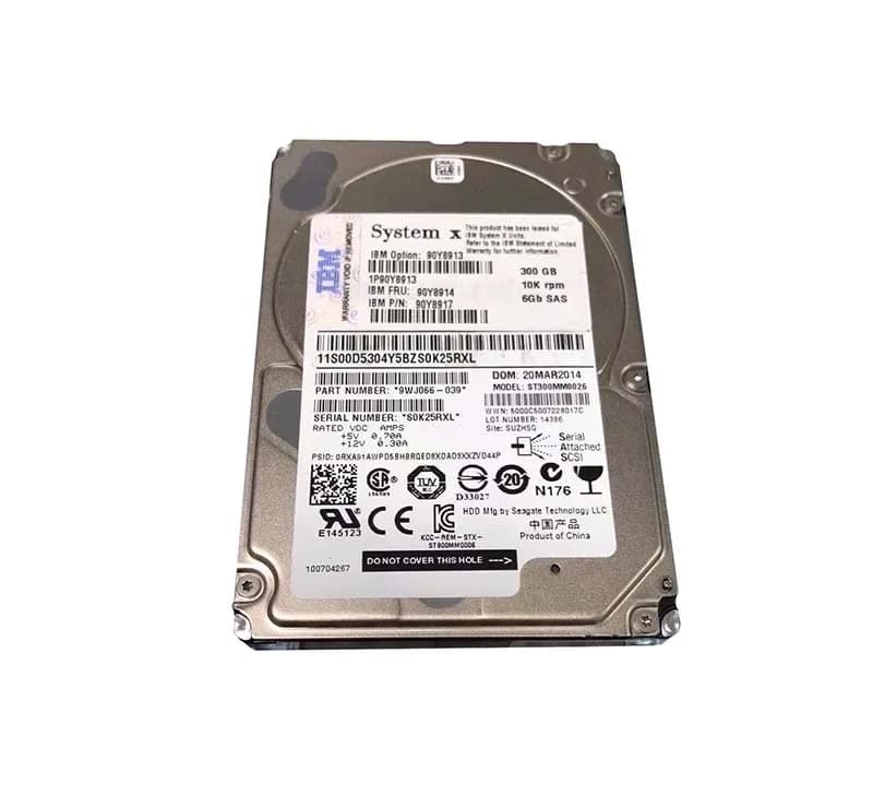 90Y8917 - IBM 300GB 10000RPM SAS 6Gb/s Hot Swap 2.5-in HDD