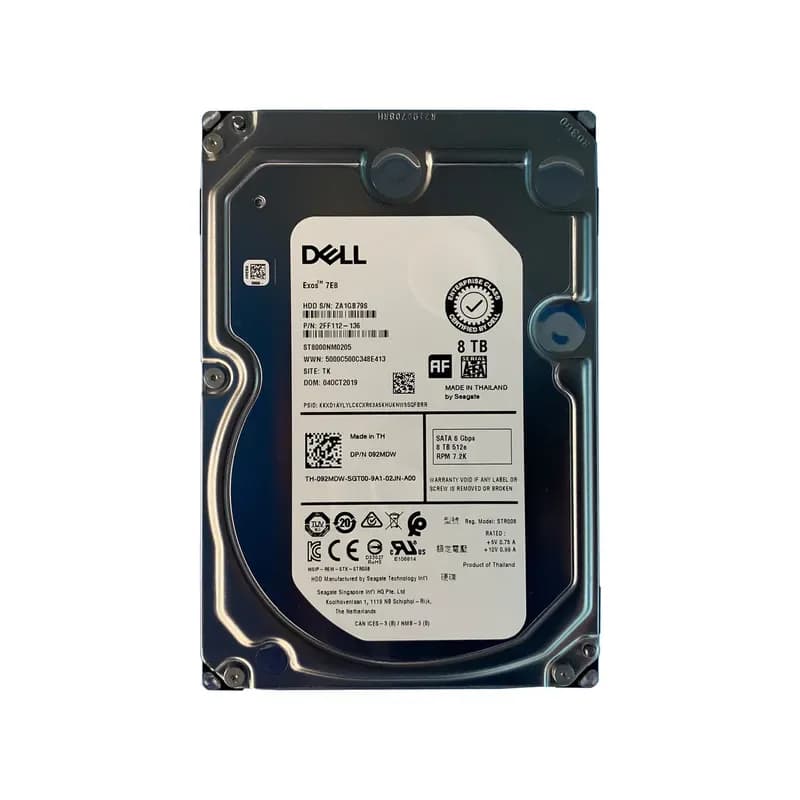92MDW - Dell 8TB 7200RPM SATA 6Gb/s 3.5-Inch Hard Drive