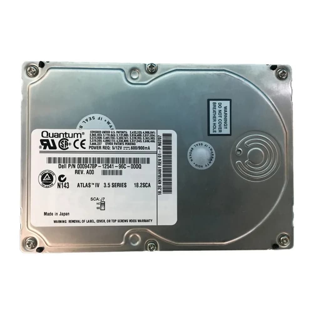 9478P - Dell 18.2GB 7200RPM SCSI 160MB/s 3.5-in Hard Drive