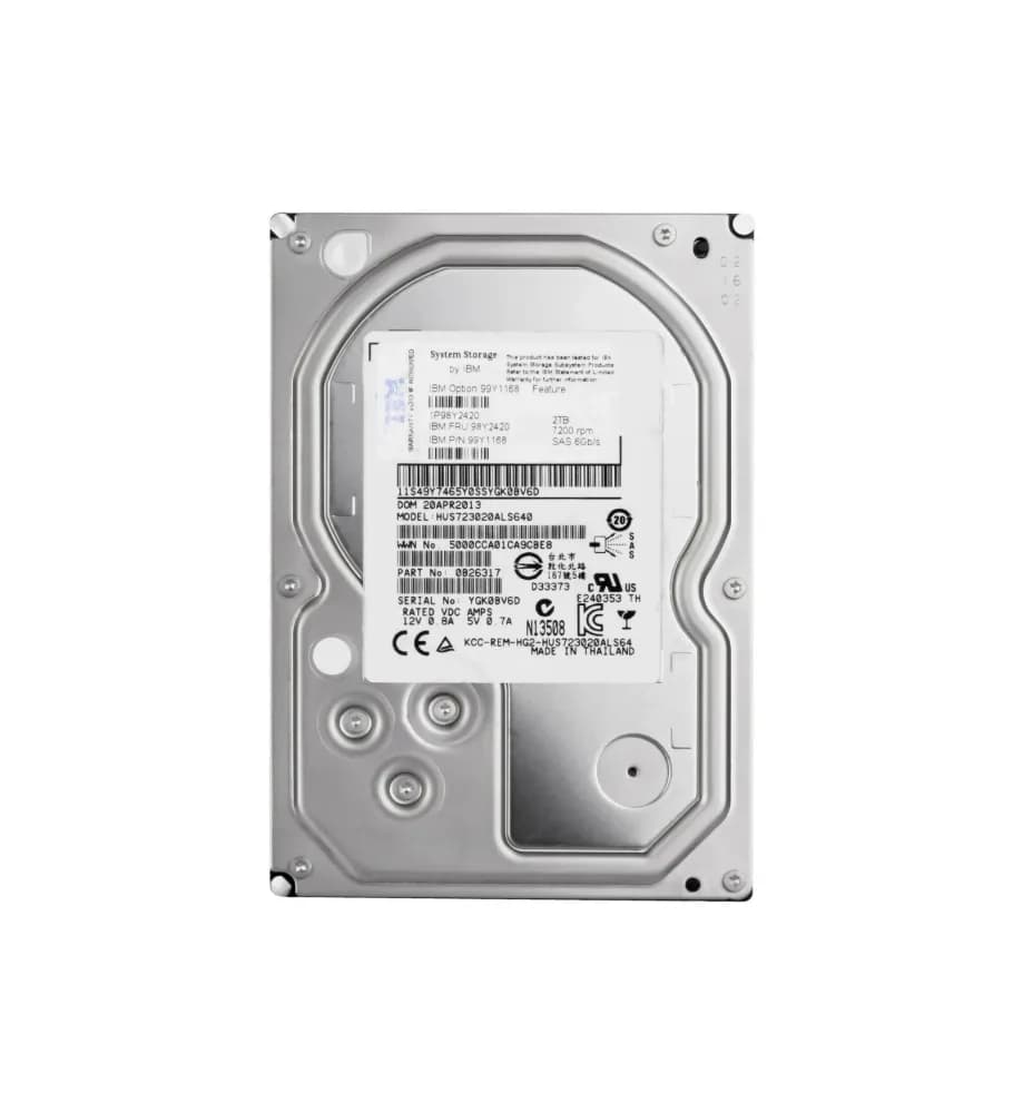 98Y2420 - IBM 2TB 7200RPM SAS 6Gb/s 3.5-in Hard Drive