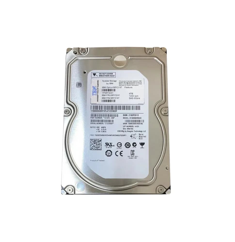 98Y3197 - IBM 4TB 7200RPM SAS 6Gb/s 3.5-in Hard Drive
