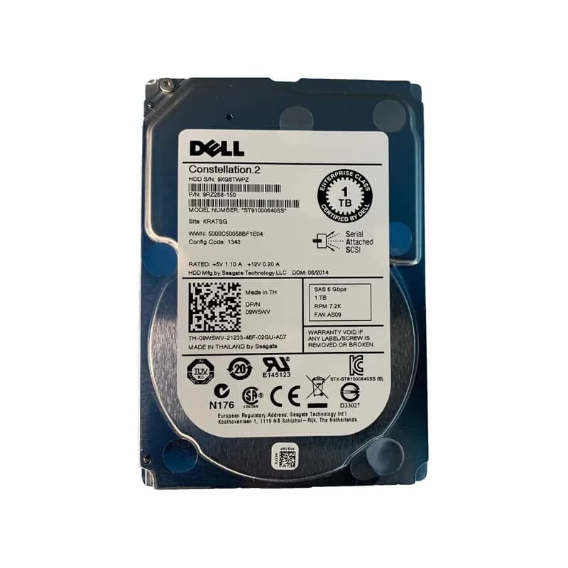 9W5WV - Dell 1TB 7200RPM SAS 6Gb/s 2.5-Inch Hard Drive