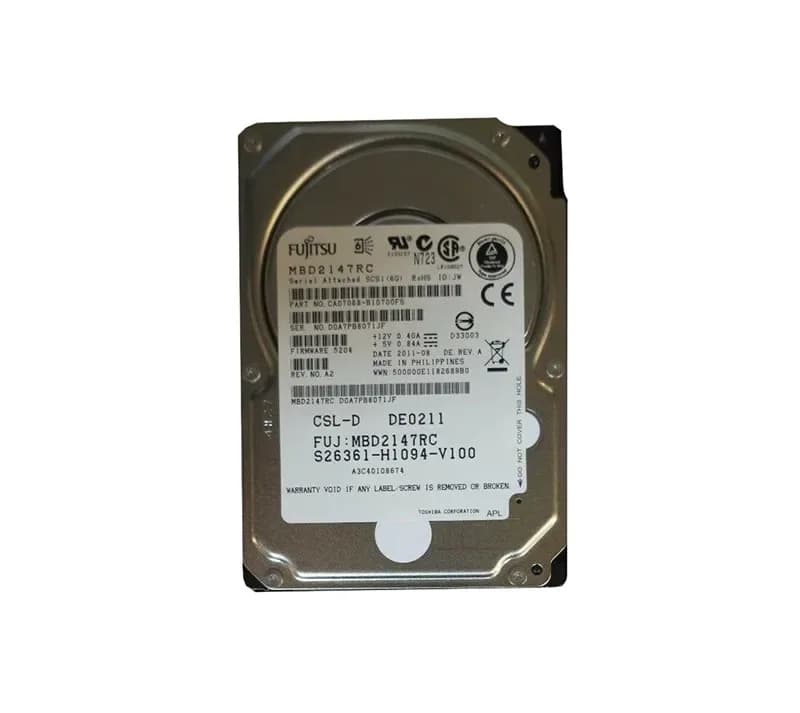 A3C40108674 - Fujitsu 146GB 10000RPM SAS 6Gb/s Hot Swap 2.5-in HDD