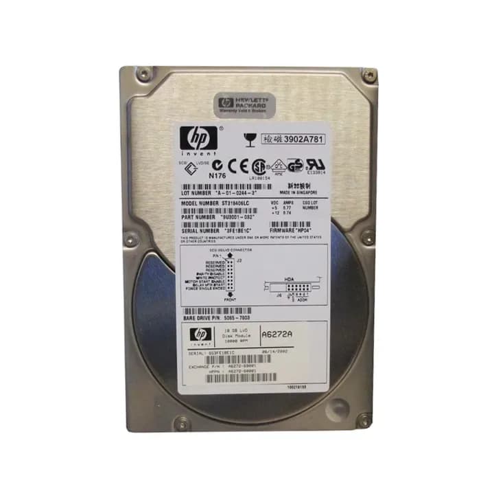 A6272A - HP 18.2GB 10000RPM SCSI 160MB/s 3.5-in Hard Drive