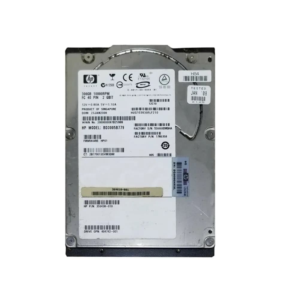 BD3005B779 - HP 300GB Fibre Channel 10000RPM 3.5-inch Hard Drive
