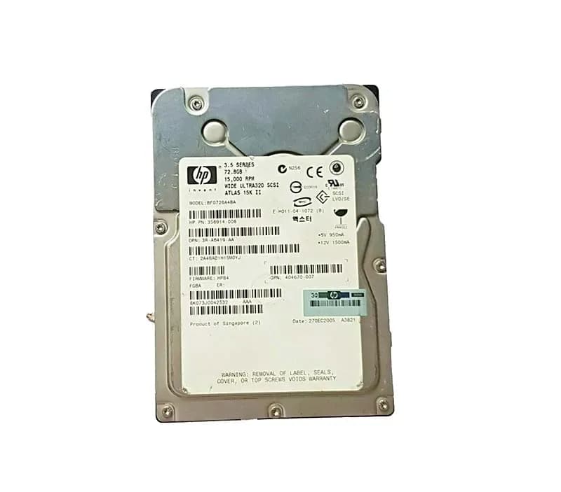 BF0728A4BA - HP 72.8GB 15000RPM SCSI 320MB/s 3.5-in Hard Drive
