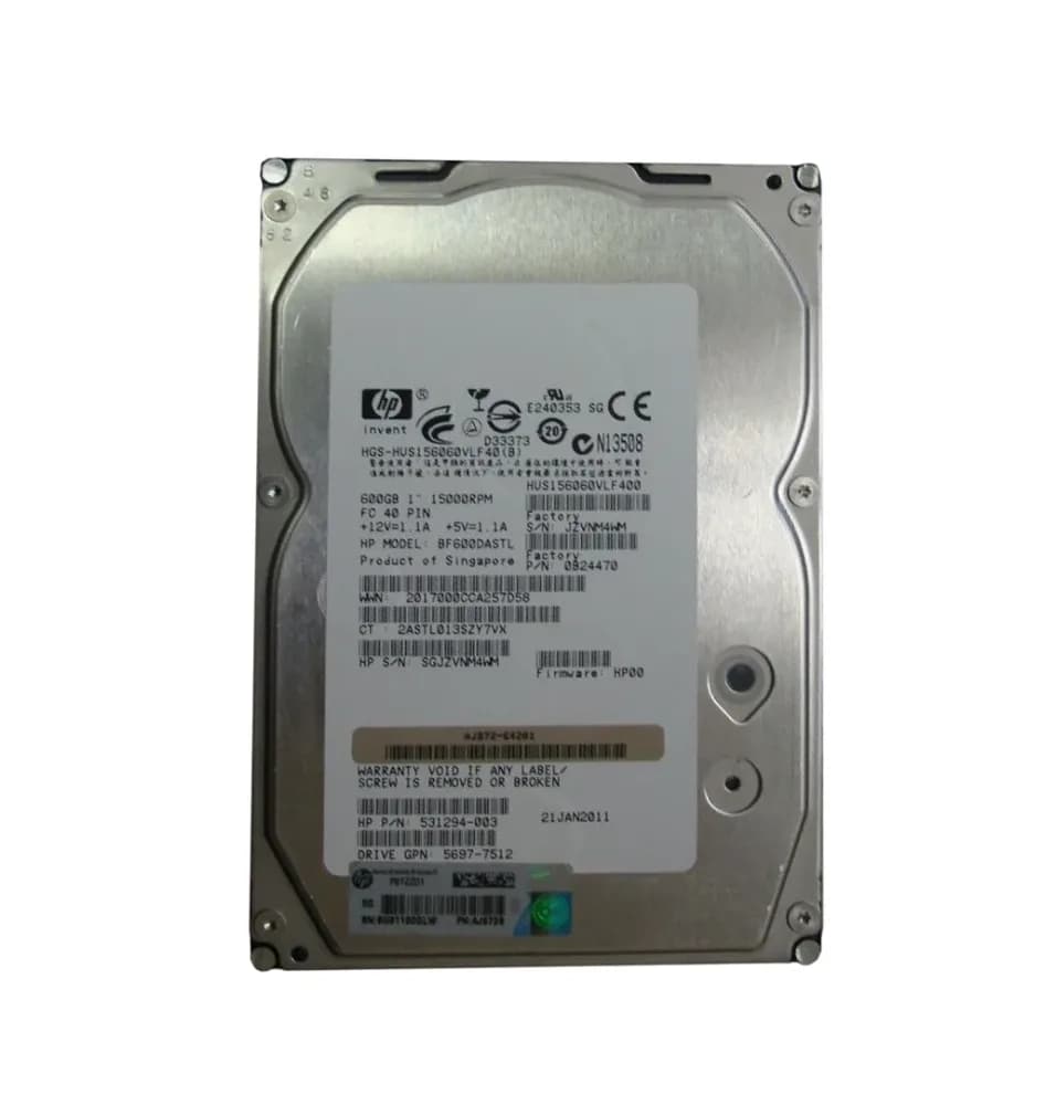 BF600DASTL - HP 600GB 15000RPM Fibre Channel 4Gb/s 3.5-in Hard Drive