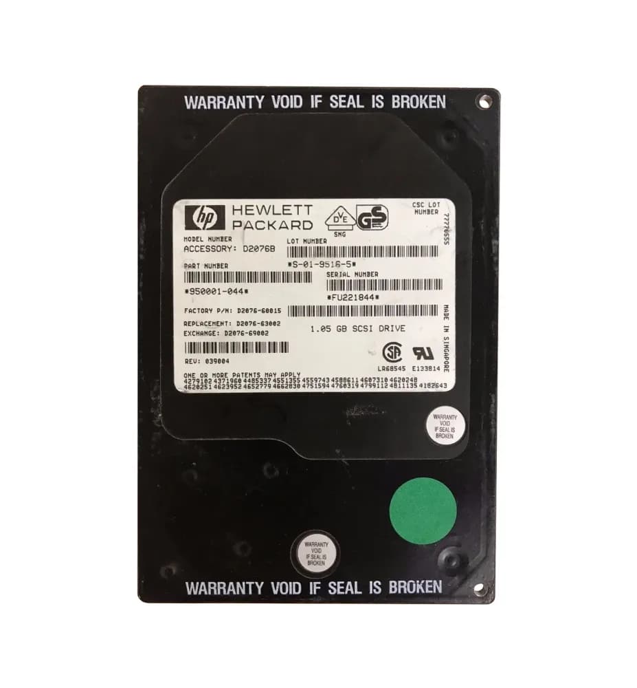 D2076B - HP 1GB 5400RPM Fast SCSI 50-Pin 128KB 3.5-in HDD