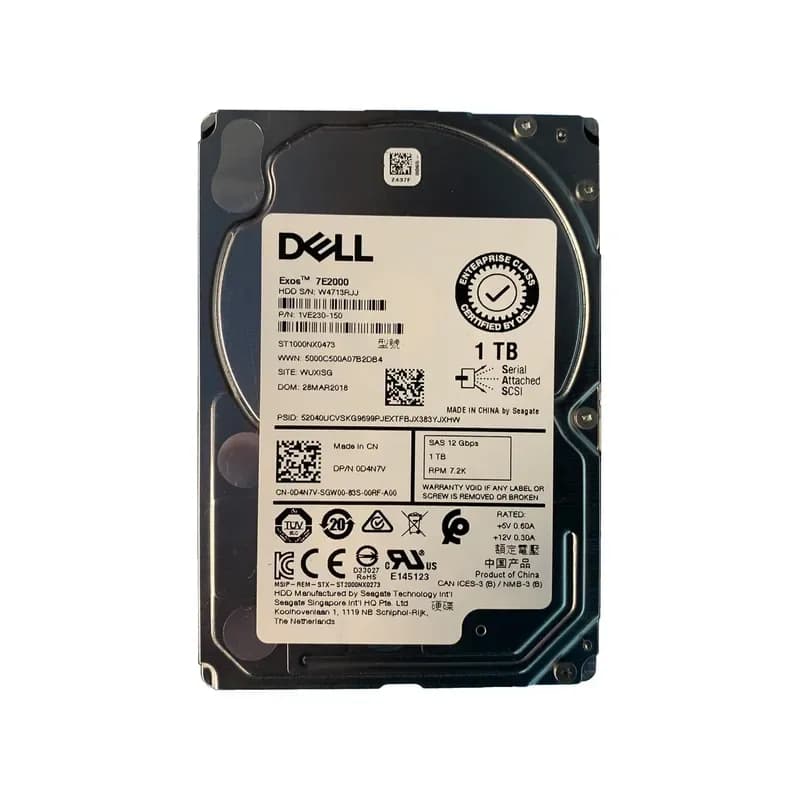 D4N7V - Dell 1TB 7200RPM SAS 6Gb/s 2.5-Inch Hard Drive