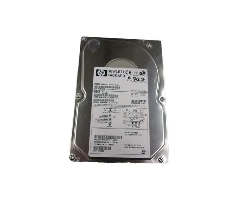 D6107-60001 - HP 9.1GB 10000RPM Ultra-2 Wide SCSI 80-Pin 3.5-in HDD