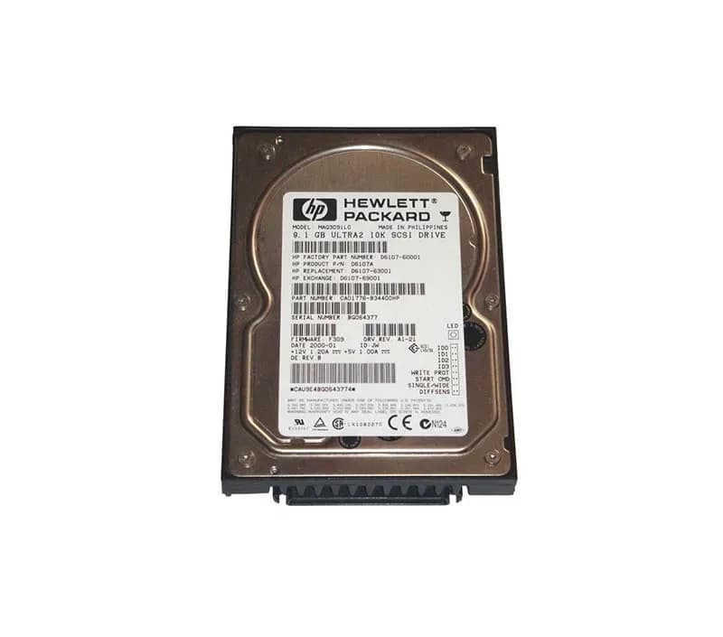 D6107A - HP 9.1GB 10000RPM Ultra-2 Wide SCSI 80-Pin 3.5-in HDD