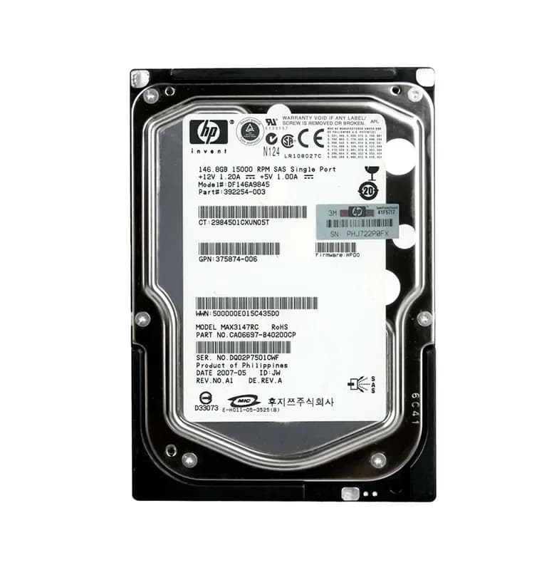 DF146A9845 - HP 146GB SAS 15000RPM 3.5-inch Hard Drive