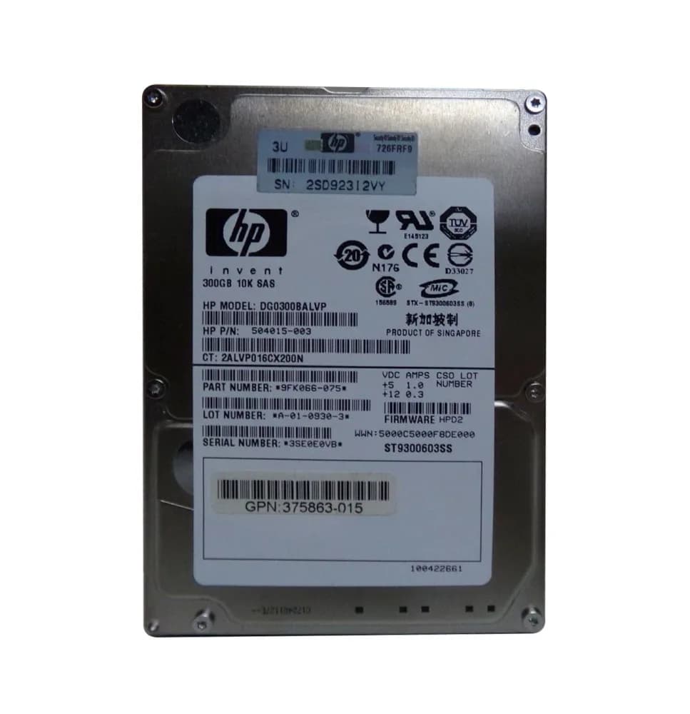 DG0300BALVP - HP 300GB 10000RPM SAS 3Gb/s 2.5-in HDD with Tray