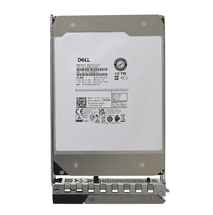 DK7C9 - Dell 12TB 7200RPM SAS 12Gb/s 3.5-Inch Hard Drive