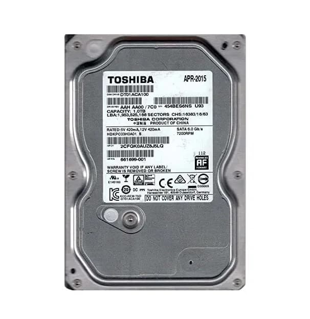DT01ACA100V - Toshiba 1TB 7200RPM SATA 6Gb/s 3.5-in Hard Drive