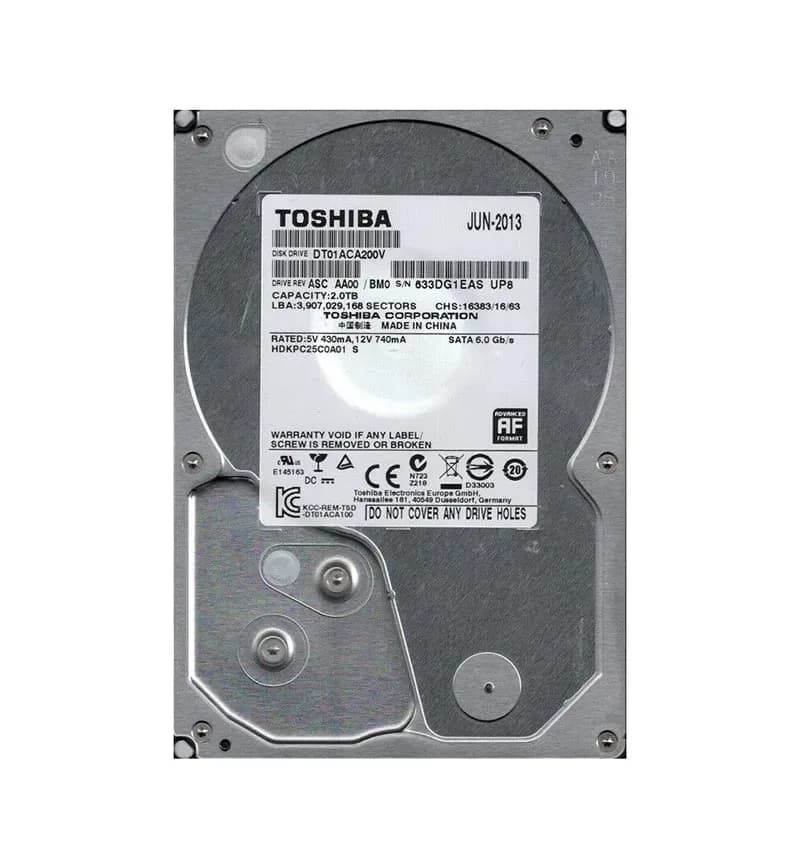 DT01ACA200V - Toshiba 2TB 7200RPM SATA 6Gb/s 3.5-in Hard Drive