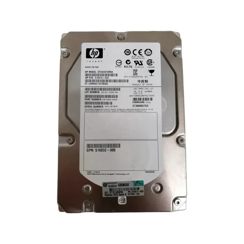 EF0600FARNA - HPE 600GB 15000RPM SAS 3.5-Inch Hard Drive