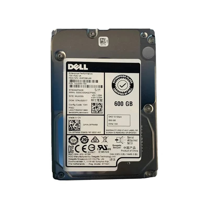 FPW68 - Dell 600GB 15000RPM SAS 2.5-Inch Hard Drive