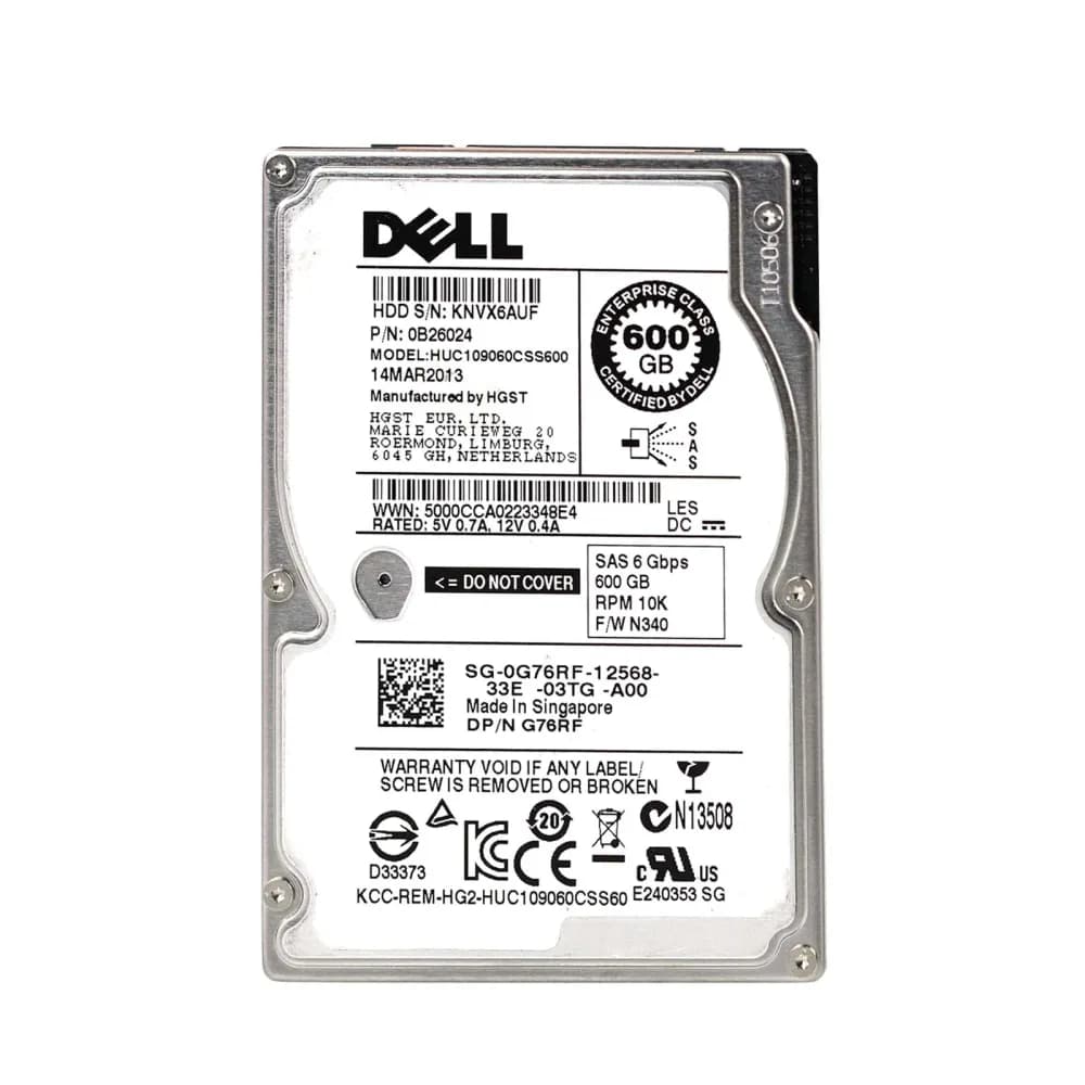 G76RF - Dell 600GB 10000RPM SAS 2.5-inch Hard Drive