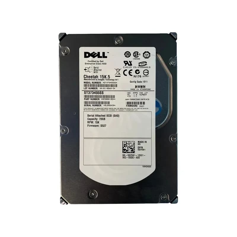 GY581 - Dell 73GB 15000RPM SAS 3.5-Inch Hard Drive