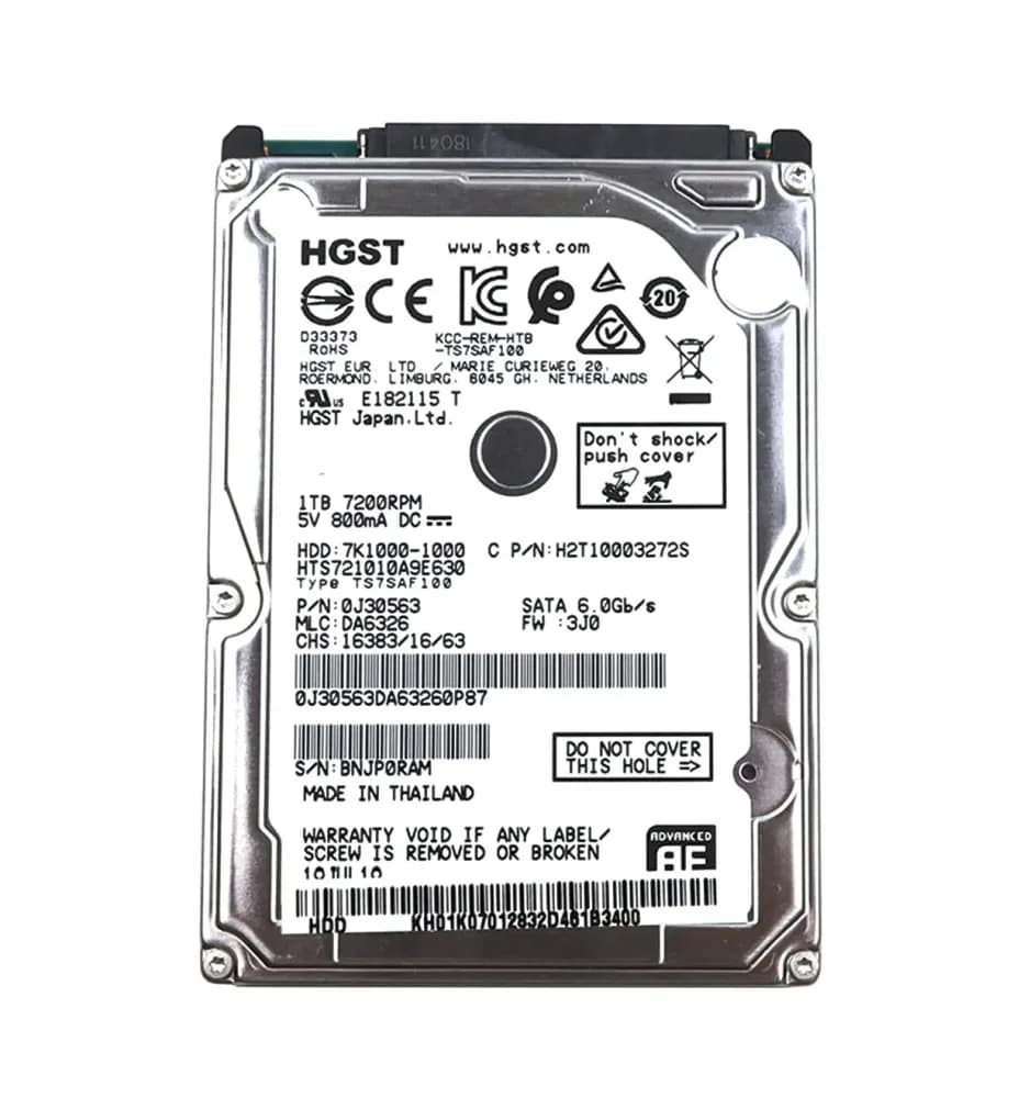 H2T10003272S - Hitachi 1TB 7200RPM SATA 6Gb/s 2.5-in Hard Drive
