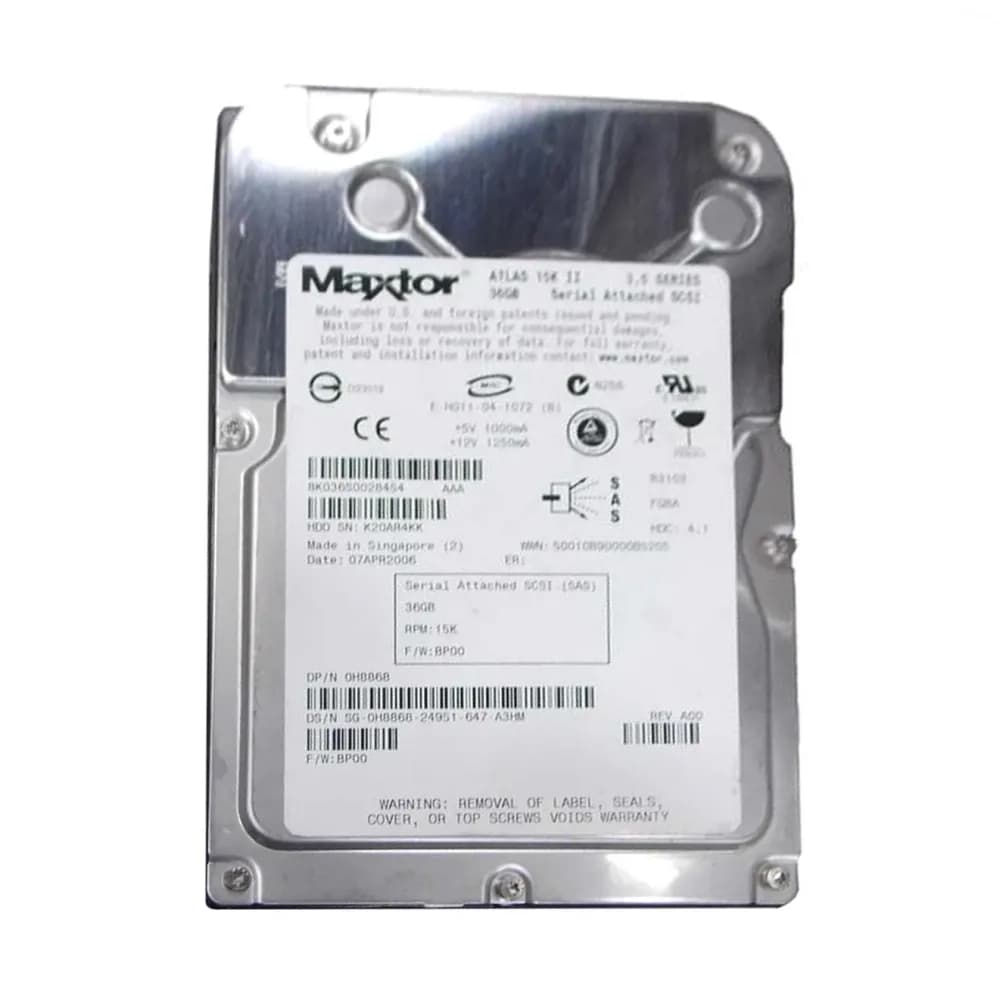 H8868 - Dell 36GB 15000RPM SAS 3Gb/s 3.5-in Hard Drive