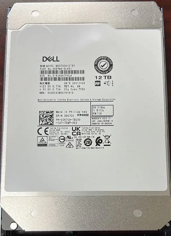 HDEPM41DLB51 - Toshiba 12TB 7200RPM SAS 3.5-Inch Hard Drive