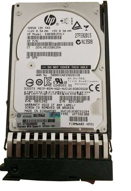 J9F44A - HPE 300GB 10000RPM SAS 2.5-Inch Hard Drive