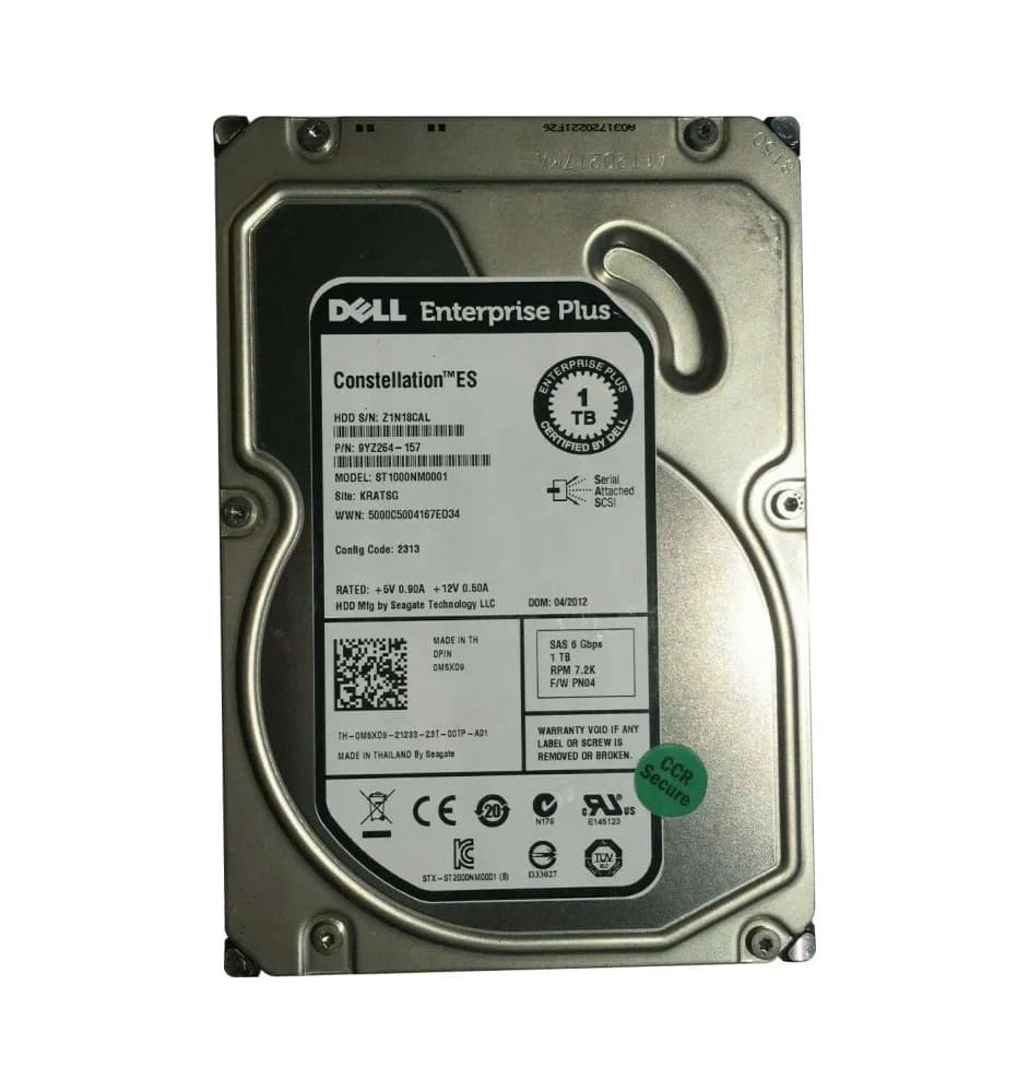 M5XD9 - Dell 1TB 7200RPM SAS 6Gb/s 3.5-in Hard Drive