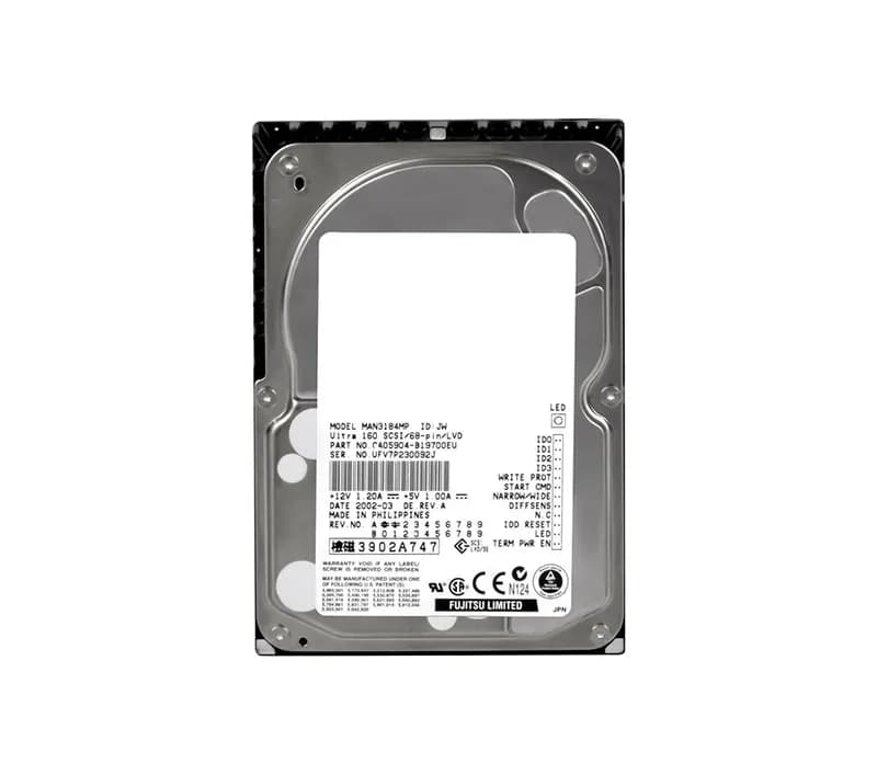 MAN3184MP - Fujitsu 18.4GB 10000RPM SCSI 160MB/s 3.5-in Hard Drive