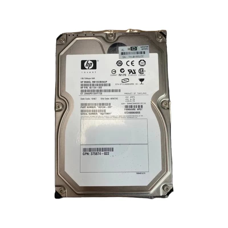 MB1000BAWJP - HP 1TB 7200RPM SAS 3.5-Inch Hard Drive