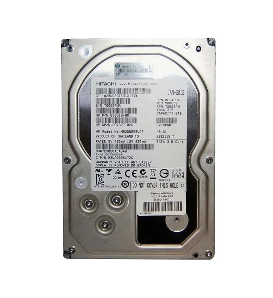 MB2000EBUCF - HP 2TB 7200RPM SATA 3Gb/s 3.5-in Hard Drive