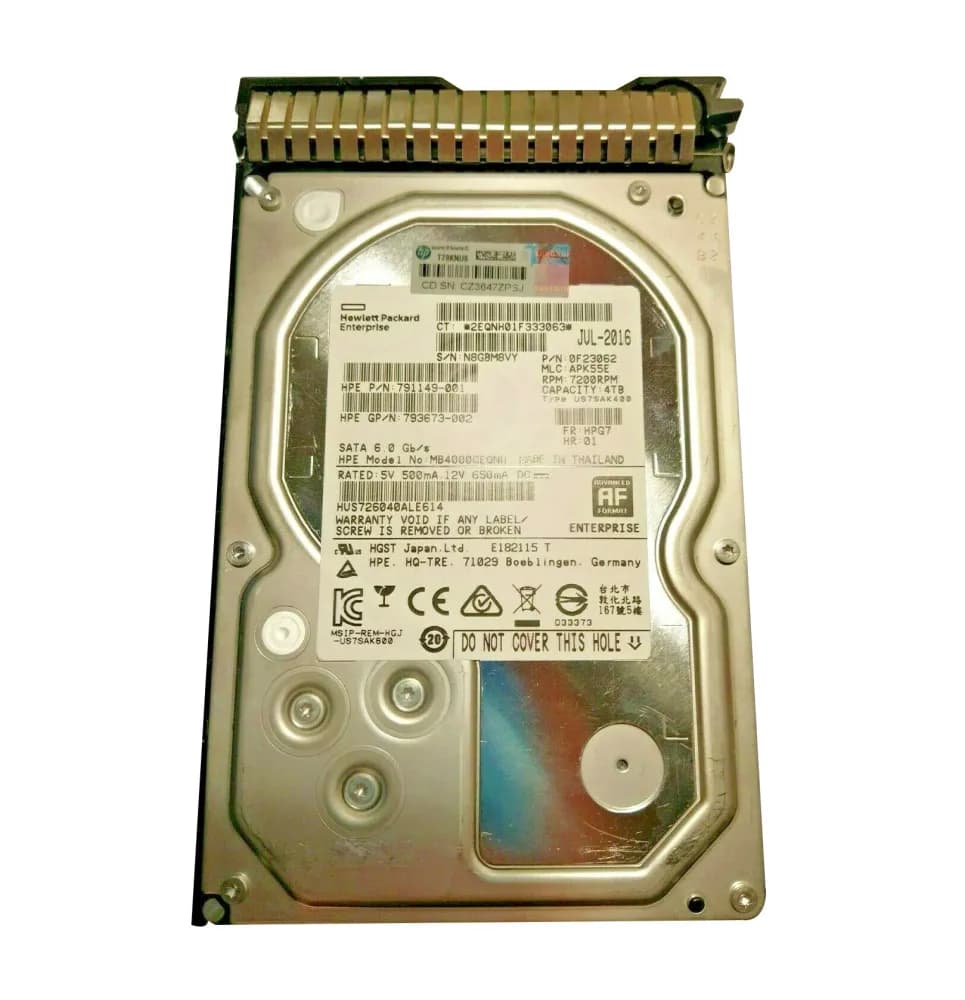 MB4000GEQNH - HP 4TB 7200RPM SATA 6Gb/s 3.5-in Hard Drive