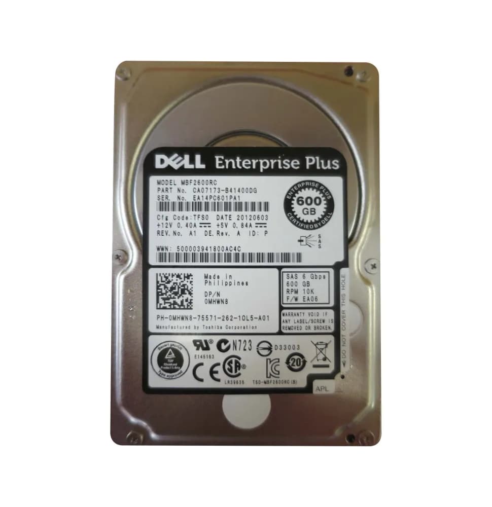 MHWN8 - Dell 600GB 10000RPM SAS 2.5-inch Hard Drive