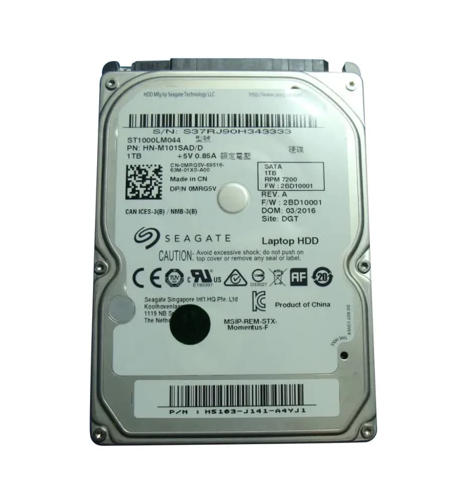 MRG5V - Dell 1TB 7200RPM SAS 12Gb/s 2.5-in Hard Drive