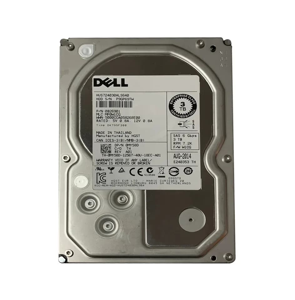 MY58D - Dell 3TB 7200RPM SAS 6Gb/s 3.5-in Hard Drive
