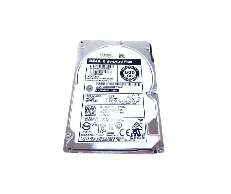 N6HYK - Dell 600GB 10000RPM SAS 12Gb/s 2.5-in HDD with Tray