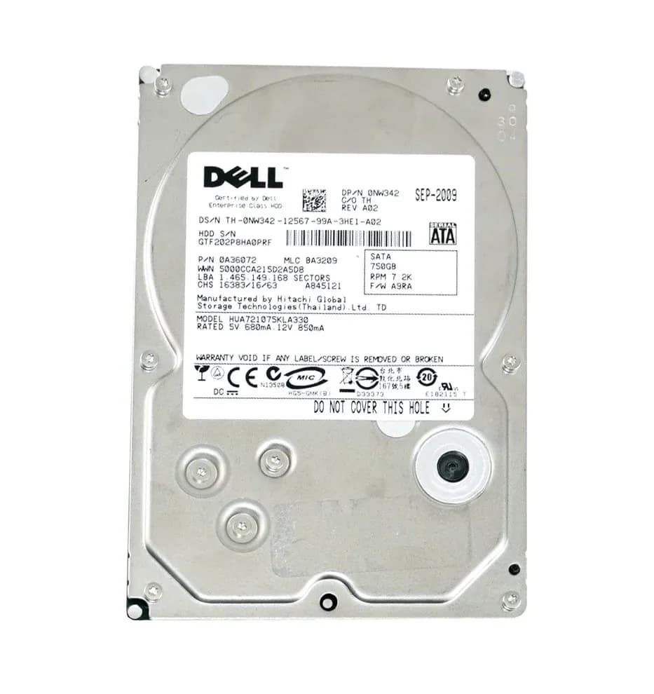 NW342 - Dell 750GB 7200RPM SATA 3Gb/s 3.5-in Hard Drive