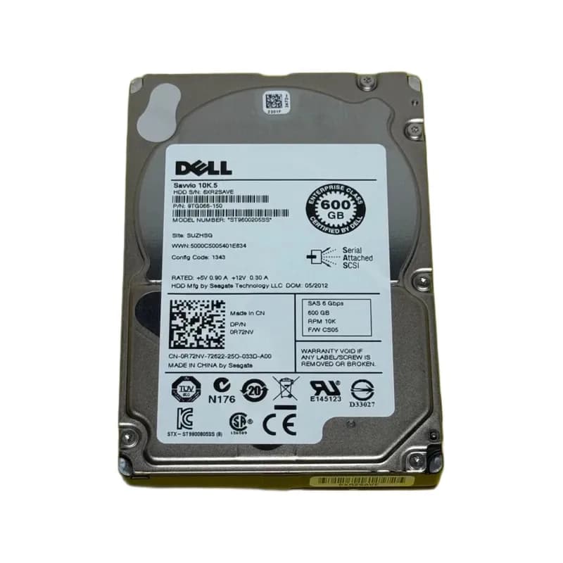 R72NV - Dell 600GB 10000RPM SAS 2.5-Inch Hard Drive